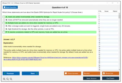 VMware 5V0-11.21 VMware Cloud on AWS Master Specialist Practice test exam simulator test engine exam Prep practice test questions answers Image 4