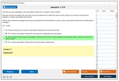 ISTQB ATM ISTQB Certified Tester Advanced Level - Test Manager [Syllabus 2012] Practice test exam simulator test engine exam Prep practice test questions answers Image 7