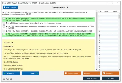 Oracle 1z0-067 Upgrade Oracle9i/10g/11g OCA OR OCP to Oracle Database 12c OCP Practice test exam simulator test engine exam Prep practice test questions answers Image 6