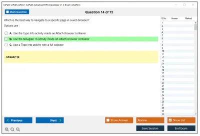UiPath UiPath-ARDv1 UiPath Advanced RPA Developer v1.0 Exam (UiARD) Practice test exam simulator test engine exam Prep practice test questions answers Image 14