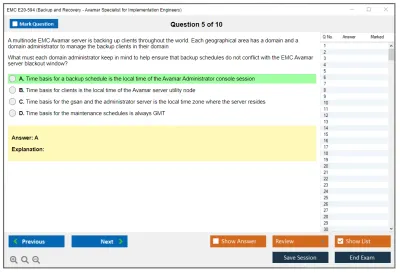 EMC E20-594 Backup and Recovery - Avamar Specialist Exam for Implementation Engineers Practice test exam simulator test engine exam Prep practice test questions answers Image 5