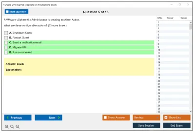 VMware 2V0-602PSE vSphere 6.5 Foundations Exam Practice test exam simulator test engine exam Prep practice test questions answers Image 5