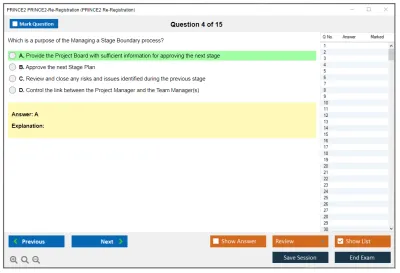 PRINCE2 PRINCE2-Re-Registration PRINCE2 Re-Registration Practice test exam simulator test engine exam Prep practice test questions answers Image 4