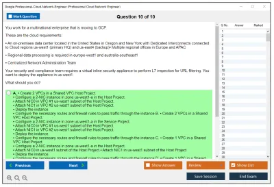 Google Professional-Cloud-Network-Engineer Google Cloud Certified - Professional Cloud Network Engineer Practice test exam simulator test engine exam Prep practice test questions answers Image 10