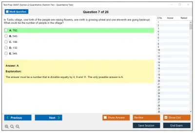 Test Prep GMAT-Section-2-Quantitative Section Two : Quantitative Test Practice test exam simulator test engine exam Prep practice test questions answers Image 7
