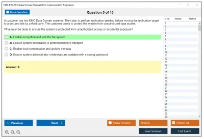 EMC E20-385 Data Domain Specialist for Implementation Engineers Practice test exam simulator test engine exam Prep practice test questions answers Image 5