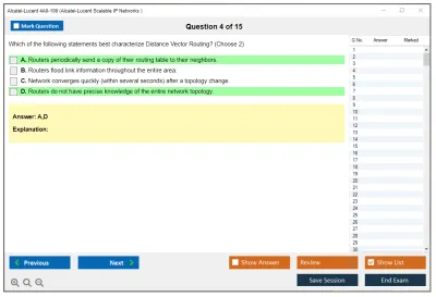 Alcatel-Lucent 4A0-100 Nokia Scalable IP Networks Practice test exam simulator test engine exam Prep practice test questions answers Image 4
