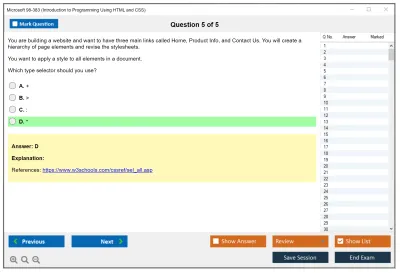 Microsoft 98-383 Introduction to Programming Using HTML and CSS Practice test exam simulator test engine exam Prep practice test questions answers Image 5