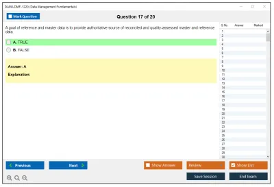 DAMA DMF-1220 Data Management Fundamentals Practice test exam simulator test engine exam Prep practice test questions answers Image 17