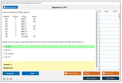 SAS Institute A00-280 Clinical Trials Programming Using SAS 9 Practice test exam simulator test engine exam Prep practice test questions answers Image 2