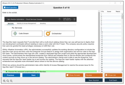 VMware 2V0-31.20 Professional VMware vRealize Automation 8.1 Practice test exam simulator test engine exam Prep practice test questions answers Image 5