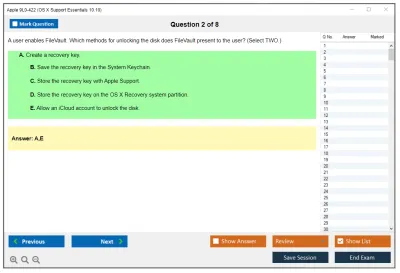 Apple 9L0-422 OS X Support Essentials 10.10 Practice test exam simulator test engine exam Prep practice test questions answers Image 2