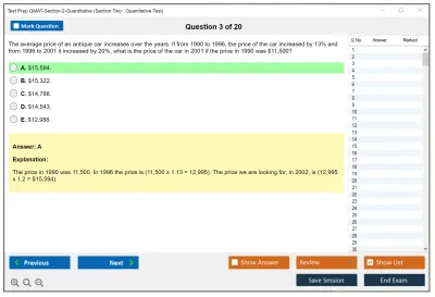 Test Prep GMAT-Section-2-Quantitative Section Two : Quantitative Test Practice test exam simulator test engine exam Prep practice test questions answers Image 3