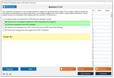 HP HPE2-E70 Selling the Value of HPE Hybrid IT Solutions Practice test exam simulator test engine exam Prep practice test questions answers Image 2