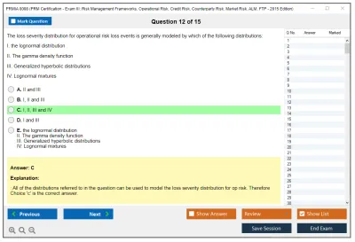 PRMIA 8008 PRM Certification - Exam III: Risk Management Frameworks, Operational Risk, Credit Risk, Counterparty Risk, Market Risk, ALM, FTP - 2015 Edition Practice test exam simulator test engine exam Prep practice test questions answers Image 12