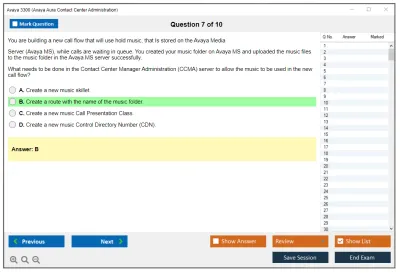 Avaya 3300 Avaya Aura Contact Center Administration Practice test exam simulator test engine exam Prep practice test questions answers Image 7
