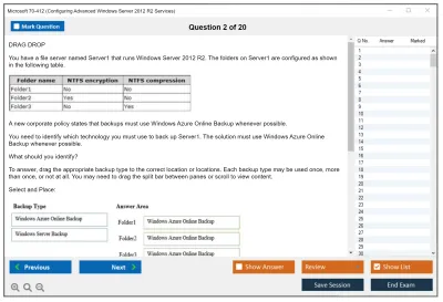 Microsoft 70-412 Configuring Advanced Windows Server 2012 R2 Services Practice test exam simulator test engine exam Prep practice test questions answers Image 2