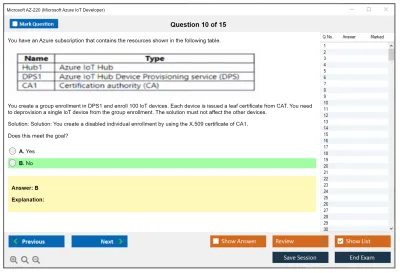 Microsoft AZ-220 Microsoft Azure IoT Developer Practice test exam simulator test engine exam Prep practice test questions answers Image 10