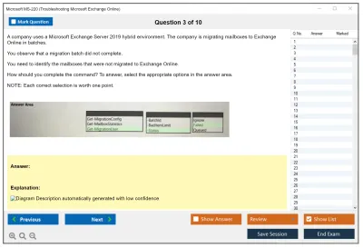 Microsoft MS-220 Troubleshooting Microsoft Exchange Online Practice test exam simulator test engine exam Prep practice test questions answers Image 3