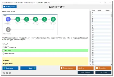 Mulesoft MCD-Level1-Delta MuleSoft Certified Developer - Level 1 (Mule 4) DELTA Practice test exam simulator test engine exam Prep practice test questions answers Image 10