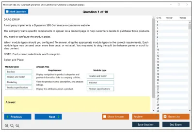 Microsoft MB-340 Microsoft Dynamics 365 Commerce Functional Consultant Practice test exam simulator test engine exam Prep practice test questions answers Image 1