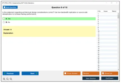 HP HPE2-CP02 Implementing SAP HANA Solutions Practice test exam simulator test engine exam Prep practice test questions answers Image 8