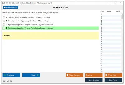 EMC DES-6321 Specialist - Implementation Engineer - VxRail Appliance Exam Practice test exam simulator test engine exam Prep practice test questions answers Image 5