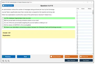 Veritas VCS-322 Administration of Veritas Enterprise Vault 12.x Practice test exam simulator test engine exam Prep practice test questions answers Image 4