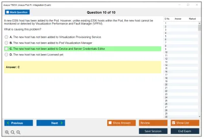 Avaya 7593X Avaya Pod Fx Integration Exam Practice test exam simulator test engine exam Prep practice test questions answers Image 10