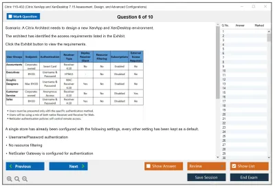 Citrix 1Y0-402 Citrix XenApp and XenDesktop 7.15 Assessment, Design, and Advanced Configurations Practice test exam simulator test engine exam Prep practice test questions answers Image 6