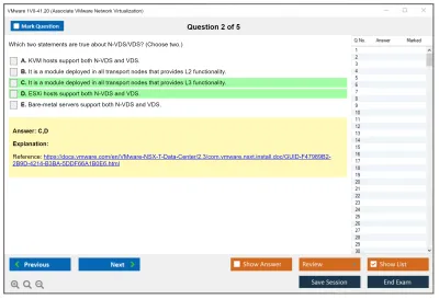 VMware 1V0-41.20 Associate VMware Network Virtualization Practice test exam simulator test engine exam Prep practice test questions answers Image 2