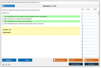 Tibco TCP-EMS8 TIBCO Enterprise Message Service 8 Certification Exam Practice test exam simulator test engine exam Prep practice test questions answers Image 1