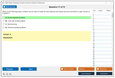 ISC2 CISSP-ISSAP Information Systems Security Architecture Professional Practice test exam simulator test engine exam Prep practice test questions answers Image 11
