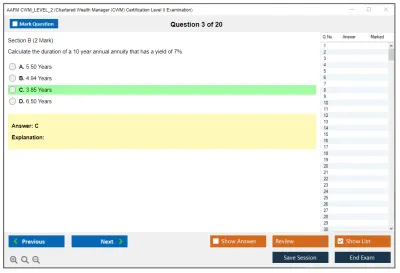AAFM CWM_LEVEL_2 Chartered Wealth Manager (CWM) Certification Level II Examination Practice test exam simulator test engine exam Prep practice test questions answers Image 3