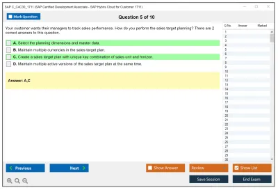 SAP C_C4C30_1711 SAP Certified Development Associate - SAP Hybris Cloud for Customer 1711 Practice test exam simulator test engine exam Prep practice test questions answers Image 5