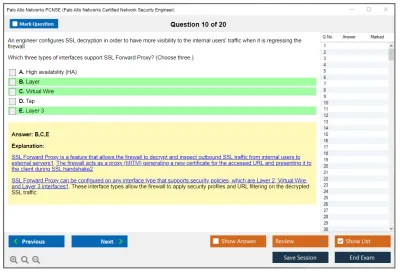 Palo Alto Networks PCNSE Palo Alto Networks Certified Security Engineer (PCNSE) PAN-OS 11.0 Practice test exam simulator test engine exam Prep practice test questions answers Image 10