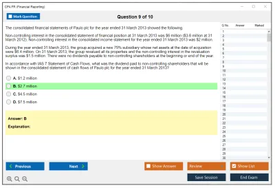 CPA FR Financial Reporting Practice test exam simulator test engine exam Prep practice test questions answers Image 9