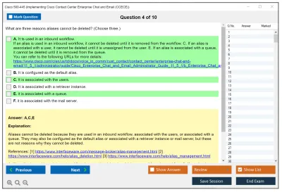 Cisco 500-445 Implementing Cisco Contact Center Enterprise Chat and Email (CCECE) Practice test exam simulator test engine exam Prep practice test questions answers Image 4