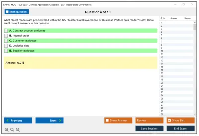 SAP C_MDG_1909 SAP Certified Associate - SAP Master Data Governance Practice test exam simulator test engine exam Prep practice test questions answers Image 4