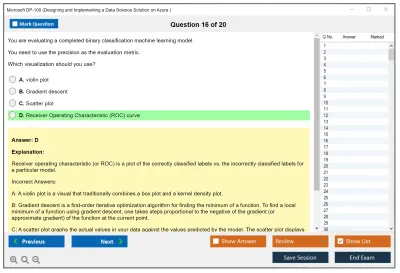 Microsoft DP-100 Designing and Implementing a Data Science Solution on Azure Practice test exam simulator test engine exam Prep practice test questions answers Image 16