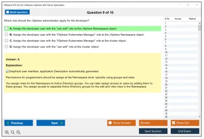 VMware 5V0-23.20 VMware vSphere with Tanzu Specialist Practice test exam simulator test engine exam Prep practice test questions answers Image 9