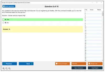 Docker DCA Docker Certified Associate (DCA) Exam Practice test exam simulator test engine exam Prep practice test questions answers Image 8