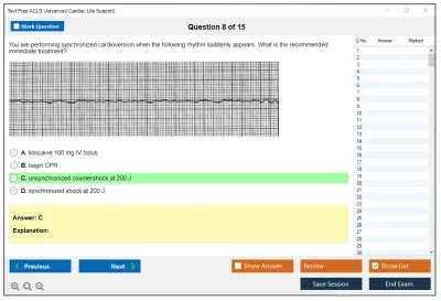 Test Prep ACLS Advanced Cardiac Life Support Practice test exam simulator test engine exam Prep practice test questions answers Image 8