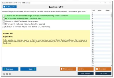 Oracle 1z0-590 Oracle VM 3 for x86 Essentials Practice test exam simulator test engine exam Prep practice test questions answers Image 4