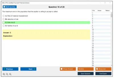 ABA CTFA Certified Trust and Financial Advisor Practice test exam simulator test engine exam Prep practice test questions answers Image 16