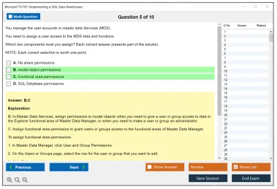 Microsoft 70-767 Implementing a SQL Data Warehouse Practice test exam simulator test engine exam Prep practice test questions answers Image 5