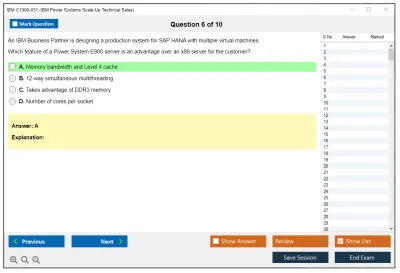 IBM C1000-031 IBM Power Systems Scale-Up Technical Sales Practice test exam simulator test engine exam Prep practice test questions answers Image 6