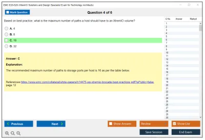 EMC E20-526 XtremIO Solutions and Design Specialist Exam for Technology Architects Practice test exam simulator test engine exam Prep practice test questions answers Image 4