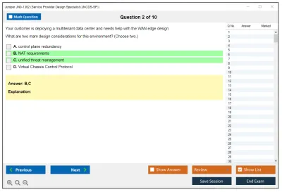 Juniper JN0-1362 Service Provider Design Specialist (JNCDS-SP) Practice test exam simulator test engine exam Prep practice test questions answers Image 2