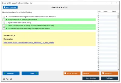 Oracle 1z0-060 Upgrade to Oracle Database 12c Practice test exam simulator test engine exam Prep practice test questions answers Image 4